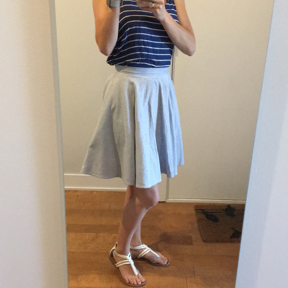 Atelier B Circle skirt XS light blue chambray